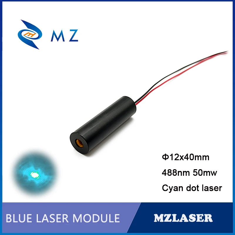 

High Quality D12mm 488nm 50mw Glass Lens Blue Aqua Cyan Dot Industrial ACC Drive Laser Module