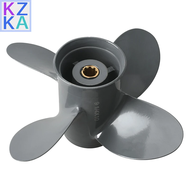 58134-ZV4-010AH Propeller 4 Blade 9 1/4X10 Fit Honda and Yamaha Outboard Motor BF8D BF9.9D BF9.9 BF15A BF15D BF20 8 Splines