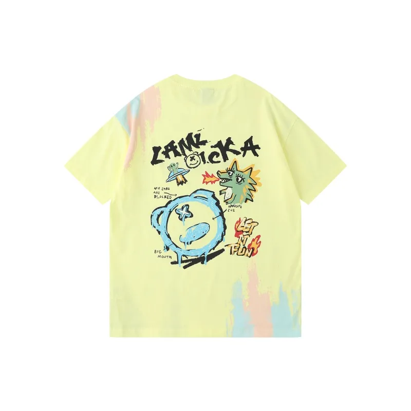 Abstract Monster Graffiti 3D Printed Short Sleeve Lazy Style Top American Street Quick Drying T-shirt