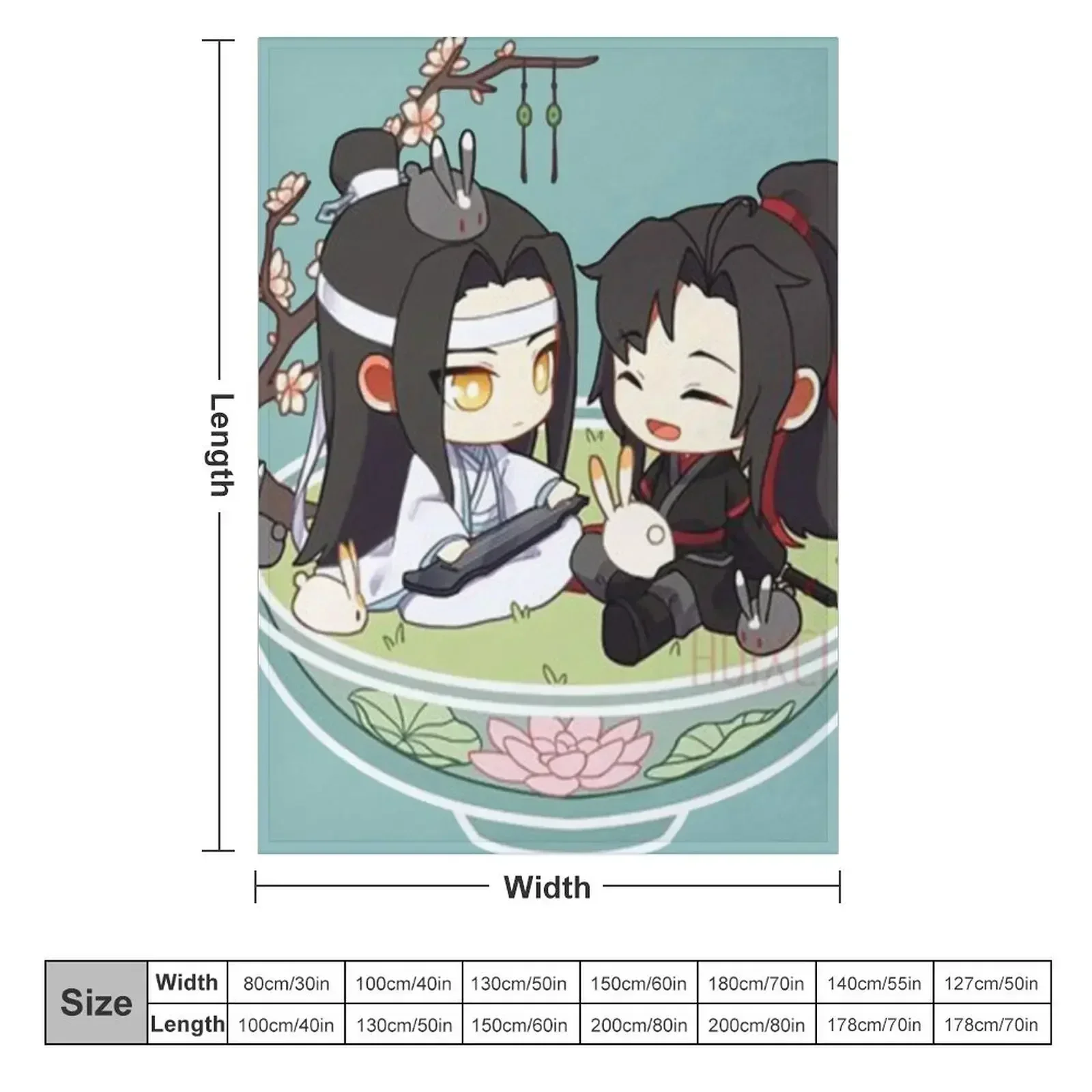 theUNTAMED.BOWL.OF.WANGXIAN Throw Blanket Large Hairys Blankets