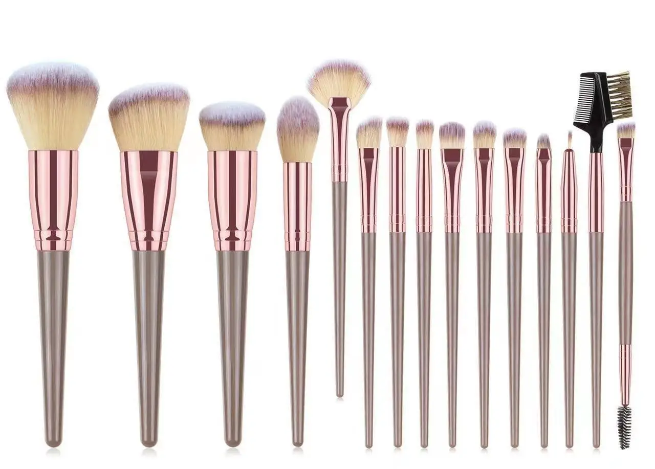 15pcs Makeup Brushes Set Eyeliner Foundation Eyeshadow Eyebrow Highlight Powder Face Eyes Make Up Brush Eyelash Blush Lips Brush