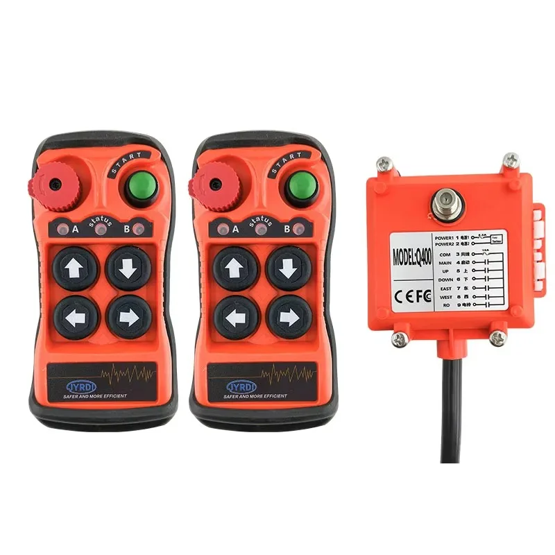 Q400 4 Buttons Single Speed Radio Remote Controller, Industrial Wireless Switch for Hoist Winch Track Crane Lift