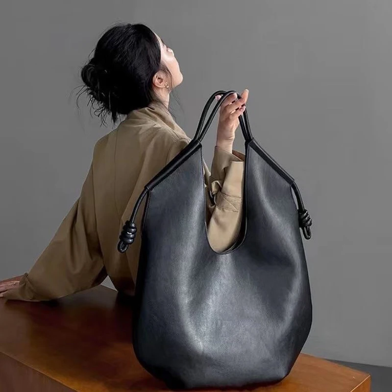 Borsa tote ascellare minimalista, di fascia alta e stile pigro, versatile borsa di grande capacità per i pendolari