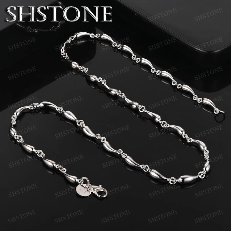 

Fashion 925 sterling silver Necklace For Men Women Silver Male Jewelry Engagement Wedding Party Gifts Delicate Accessories