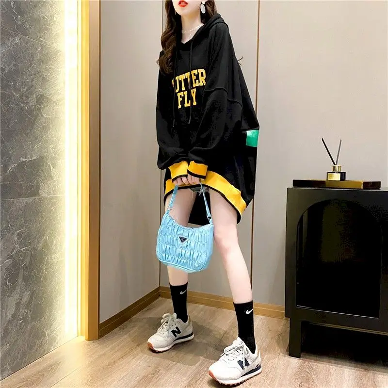 Loose Mid-length Hooded Coats Women Casual Fashion Hoodies Spring Autumn Trendy Design Sense Hoodie Womens Jackets Streetwear