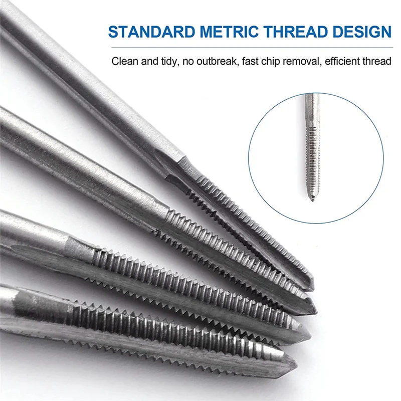 

Y42A-10Pcs Machine Micro-Taps Mini Spiral Flute Taps Sets Metric Straight Flute Coarse Thread For Watches Tapping, M1-M3.5