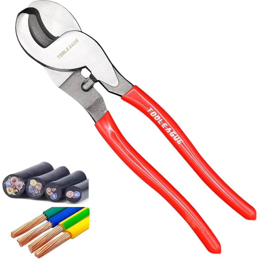 

TOOLEAGUE 10 inches Cable CutterHeavy Duty Cable Cutting High Leverage Cutter for Aluminum Copper Wire Communications Cable