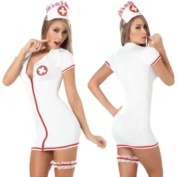 Uniforme d'infirmière cosplay pour femme, lingerie sexy, nuisette en peluche, costume de femme de chambre, tenue de femme de chambre, également