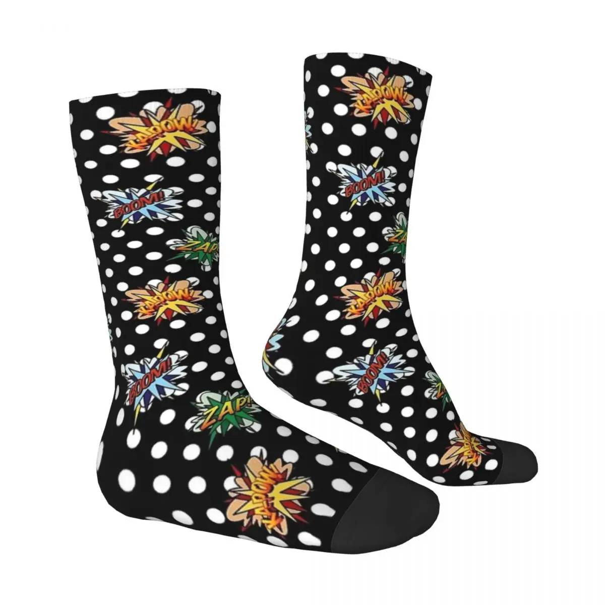 Comic Book Pop Art Sounds Modern Fun Stockings Pattern Kawaii Socks Autumn Anti Sweat Socks Unisex Men Outdoor Soft Socks