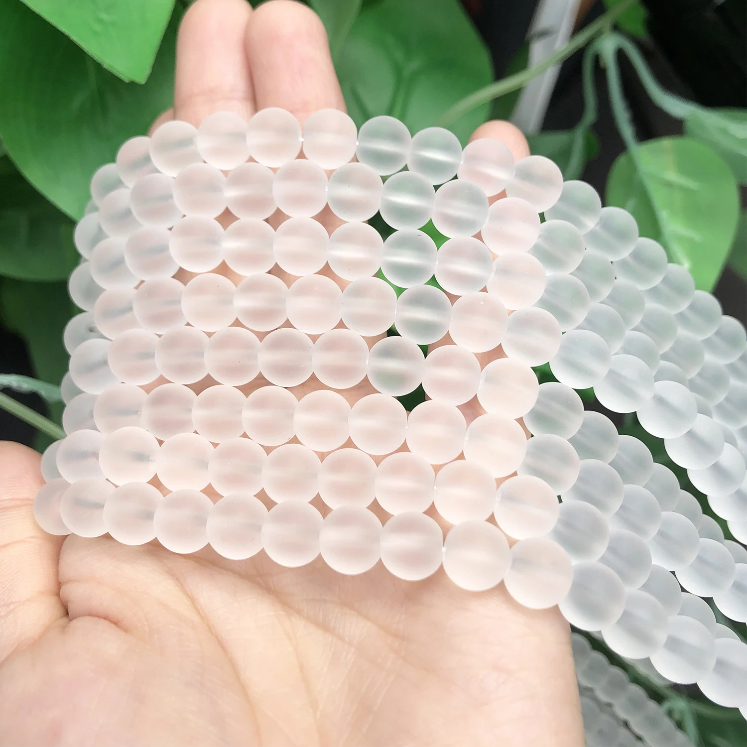 Frosted Matte Clear Quartzs Crystal Round Beads Natural Stone Loose Spacer Beads DIY Accessories for Jewelry Bracelet Making