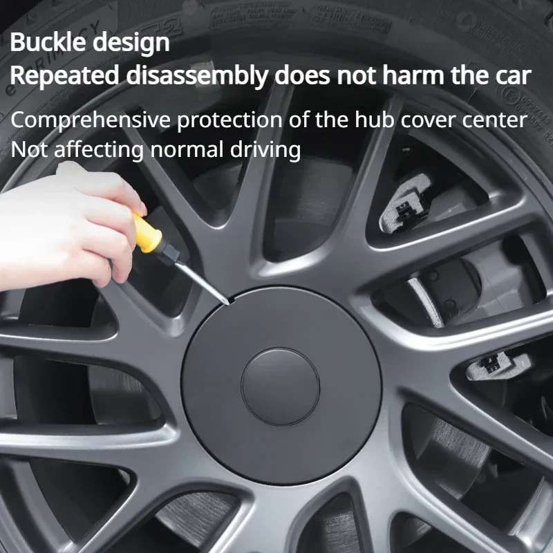 Hub Center Cover 4pcs For Tesla Model 3 2024 ABS Wheel Center Caps Protection Cover Rustproof Hubcaps Modification Accessories