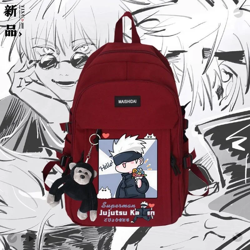 

Jujutsu Kaisen Satoru Gojo Cartoon Backpack Teenarges Schoolbag Laptop Bag Children Boys Girls Fashion Travel Outdoor Bags+Toy