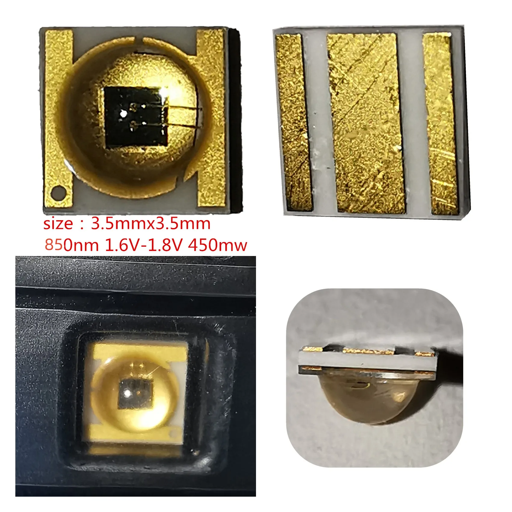 60PCS 3535 1W Ersetzen 1W 2W 3W Infrarot IR 850nm High Power LED-Emitter Diode 90 grad Lumineszenz Ang