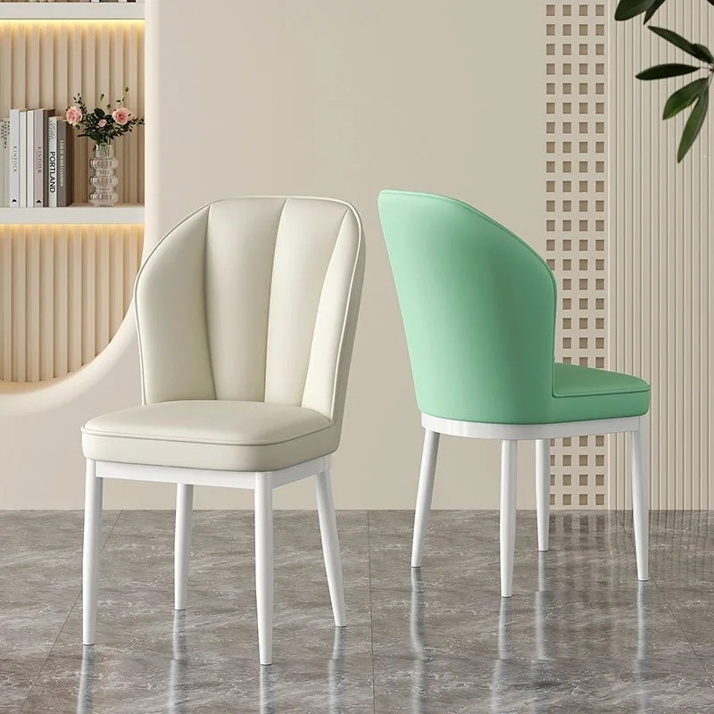 Nordic Light Home Dining Backrest Shell Chair Iron Frame Restaurant Hotel Chairs Dining Room Dining Chairs Nordic Chair Cadeiras