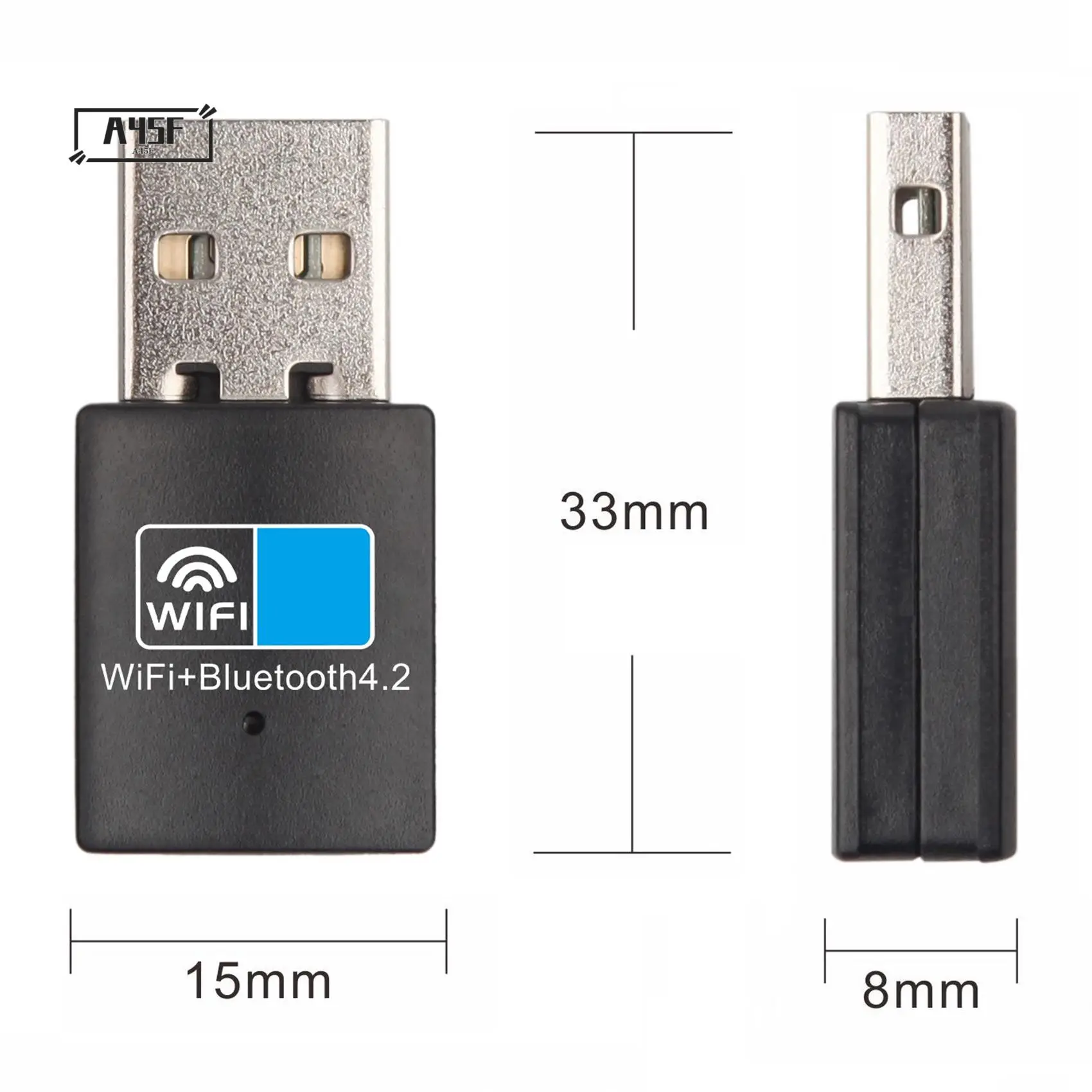 

A45F-USB Wifi Bluetooth Adapter, Bluetooth 4.2 150Mbps Wifi Dongle Network Card, Wifi Bluetooth Receiver Transmitter