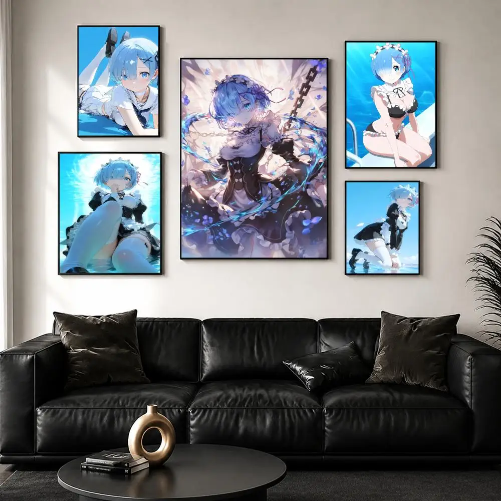 Re Zero Starting Life in Another World Rehm Poster Perfect Sticker Self Adhesive for Office Home Wall Art Decor Fancy Gift