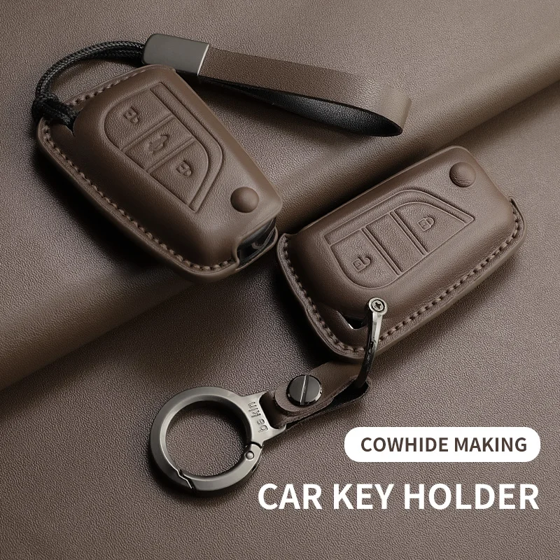 

Leather Cars Key Case Cover Shell For Toyota RAV4 Levin Camry Reiz Highlander Corolla Yaris Verso Avensis Aygo Shell Accessories