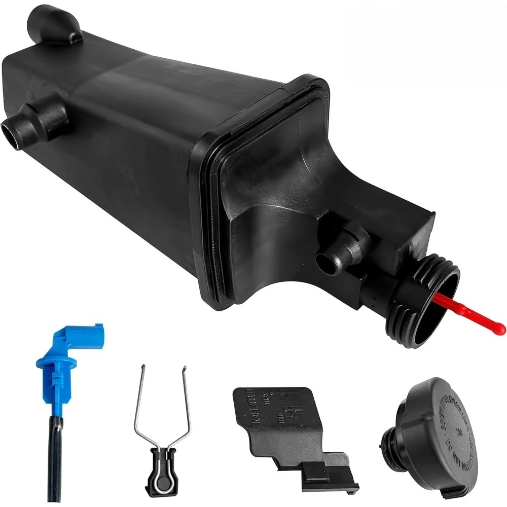 Engine Coolant Expansion Overflow Tank with Cap Level Sensor Set compat for BMW 3 Series E46 E83 E53 320i 323Ci 17137787039