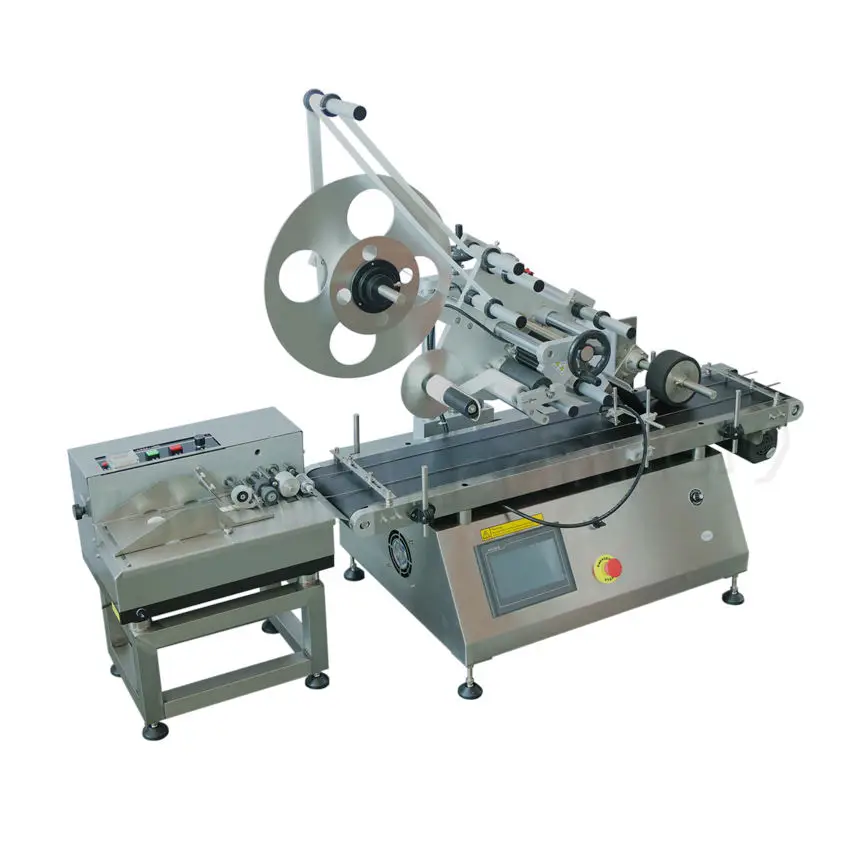 Paging Food Metal Packaging Handsfree PLC Flat Surface Pouch Applicator Automatic Desktop Bag Pouch Bottle Labeling Machine