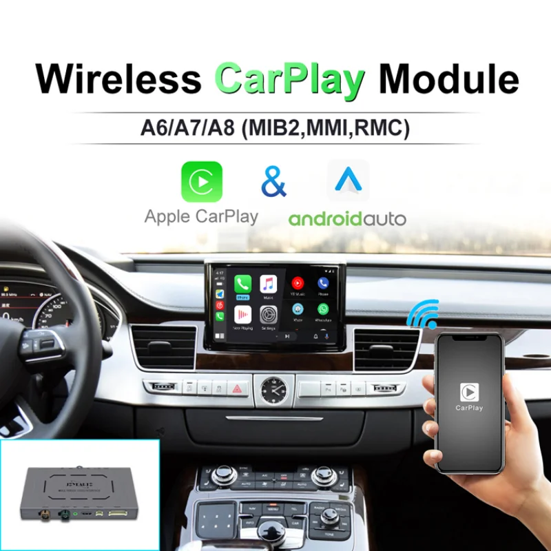 For Audi A6 C7 2016  With RMC Mirror Link AirPlay Retrofit Kit Wireless Apple CarPlay Android Auto Module