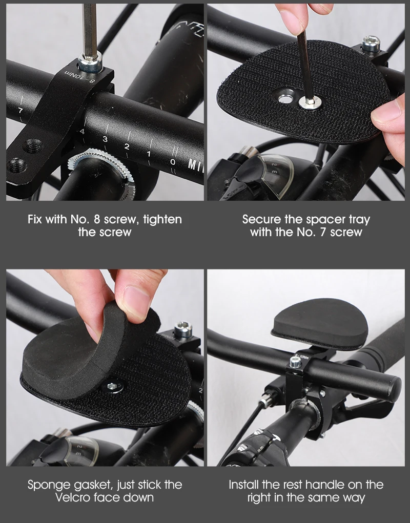 WEST BIKING Aluminium-Legierung TT Lenker Aero Bike Extender Armstützen Verstellbare Lenkerverlängerung mit Schwamm-Ellbogenschonern für Radfahren – Detail 19