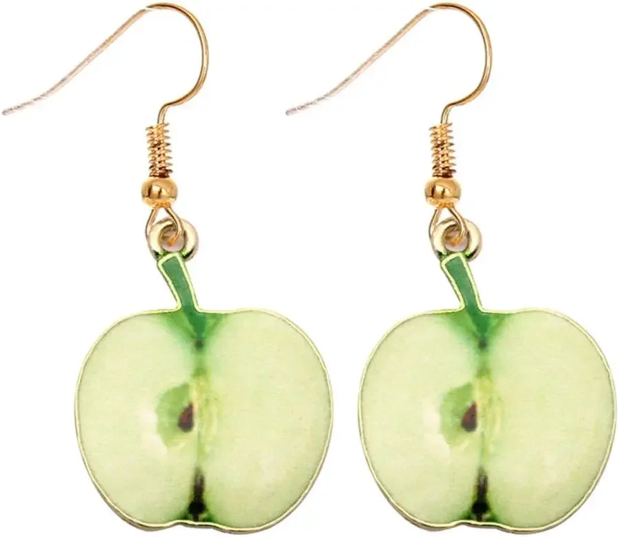 Lemon Apple Drop Earrings For Women Cute Fruit Dangle Earrings Best Friend Sister Cousin Mom Birthday Gifts Fruit Jewelry Gift images - 6