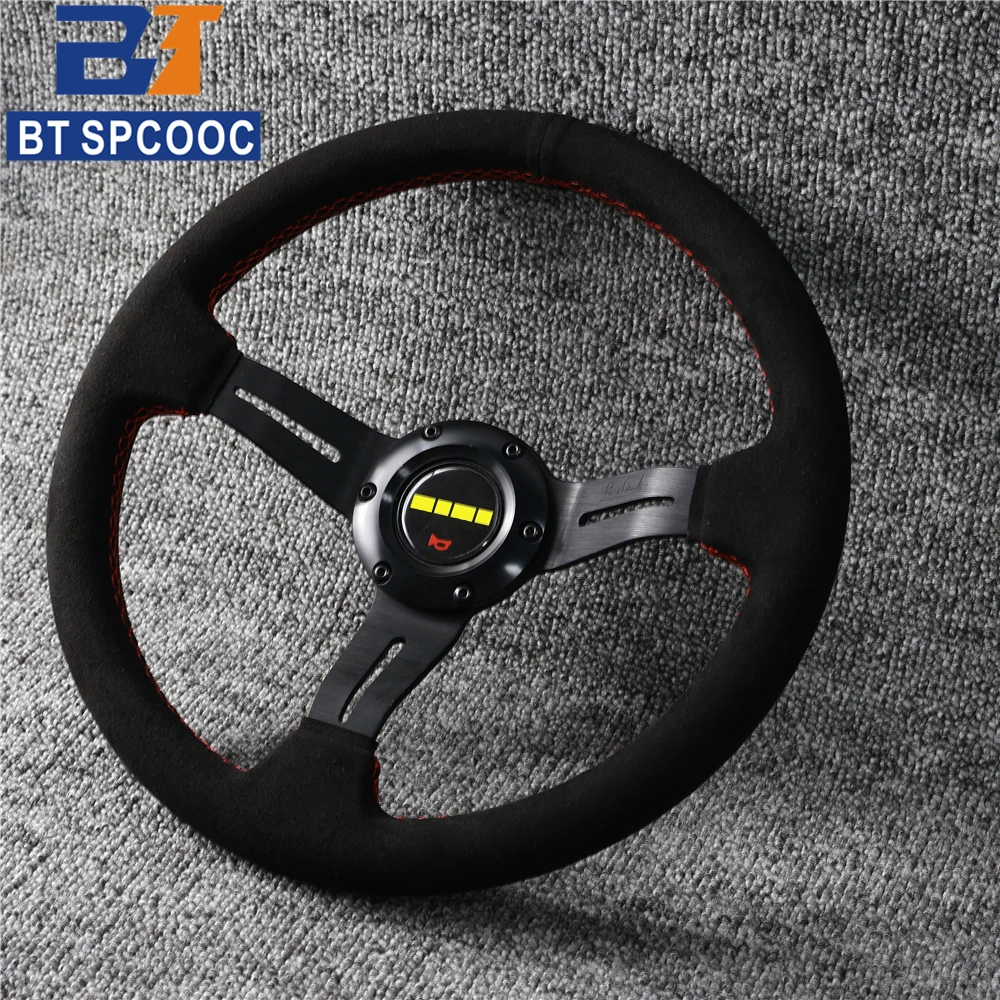 

13inch 330mm Racing Steering Wheel Perforated Leather/Suede mo For Universal