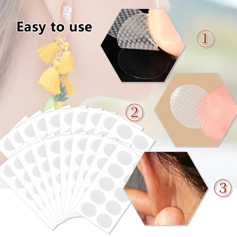 100Pcs Clear Invisible Earlobes Protective Stickers For Stretched Ear Lobes And Relieve Strain From Heavy Earrings