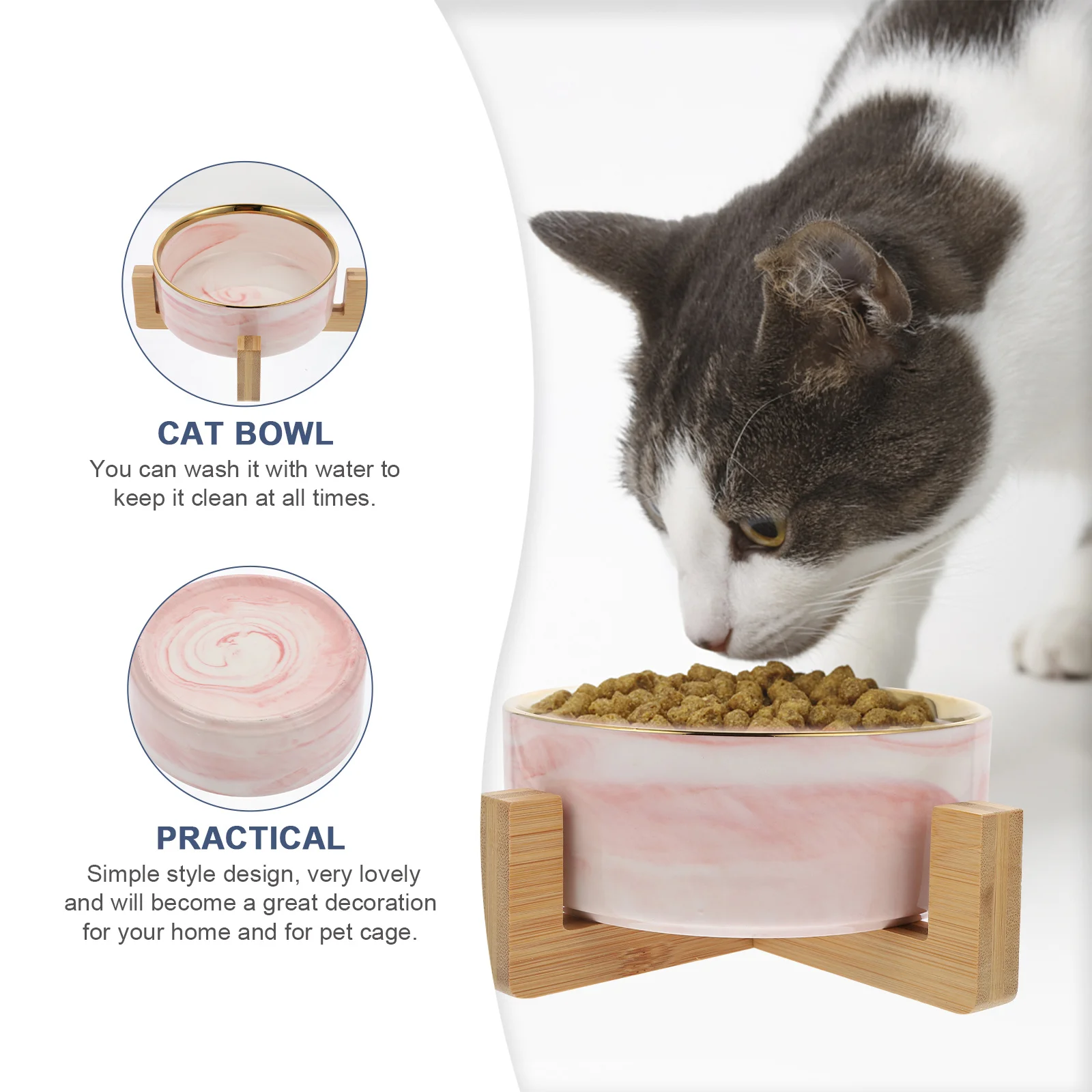 

Ceramic Dog Cat Bowl Premium Food Grade Pet Feeder For Small Dogs Cats Elevated Puppy Dish Pet Feeding Bowl