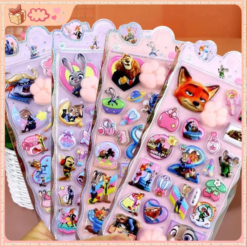 

1/4pcs Zootopia 3d Stickers Puffy Paw Squishy Stress Relief Stickers Hand Account Scrapbooks Diy Phone Case Decor Stickers Gift