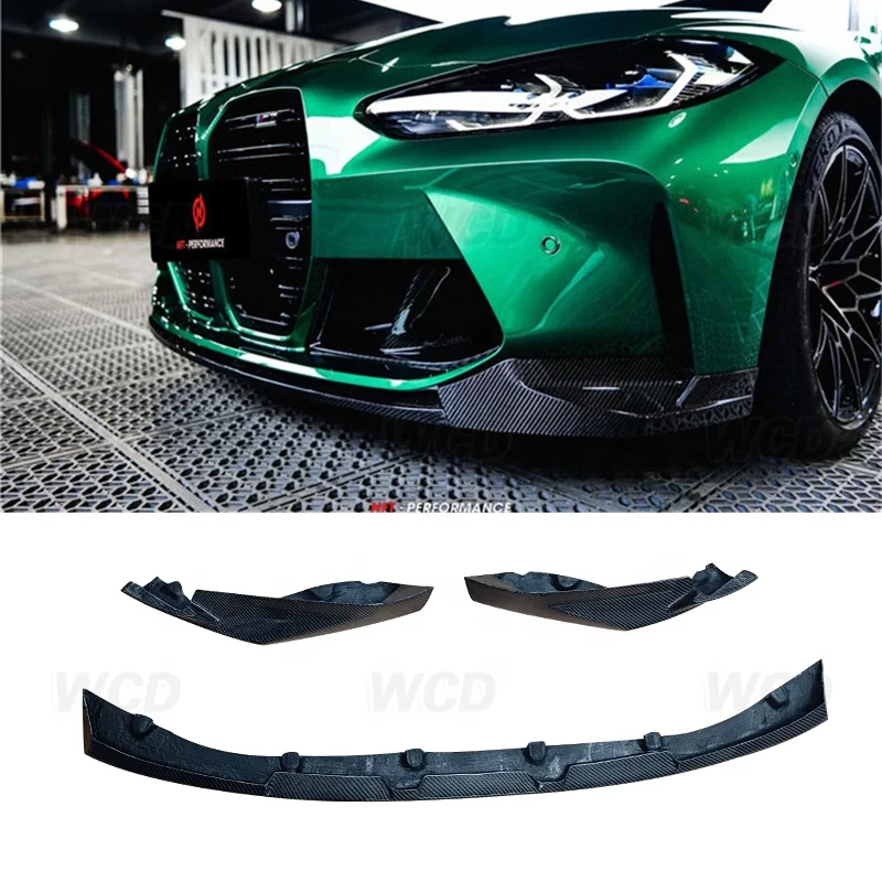 Carbon Fiber MP Type Front Bumper Lip Chin Spoiler Front Splitter for BMW M3 G80 M4 G82 G83 2021+