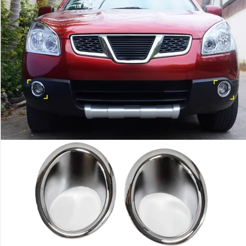 Accessories  2007 2008 2009 FIT FOR NISSAN QASHQAI DUALIS FRONT CHROME FOG LIGHT LAMP TRIM COVER