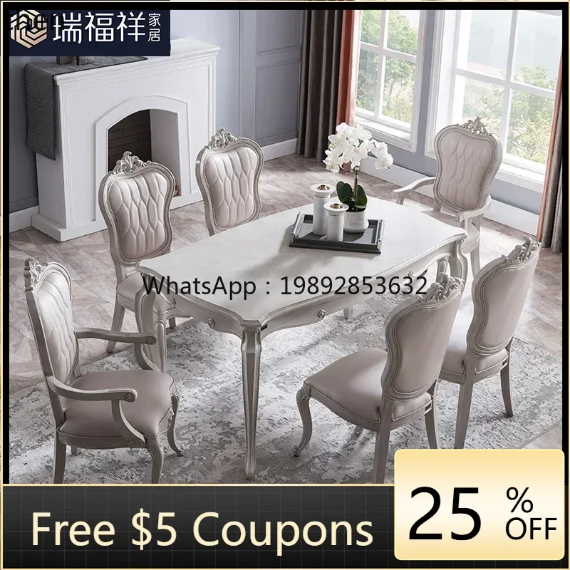 

HSN solid wood dining table and chair combination rectangular light luxury restaurant simple eating table
