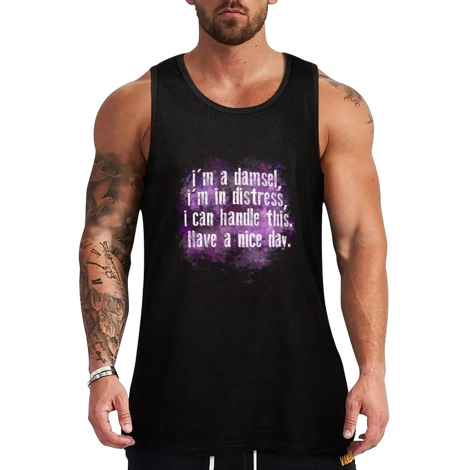 Damsel in distress Tank Top Gym Ready Tank Top Sleeveless Quick Dry Athletic Top
