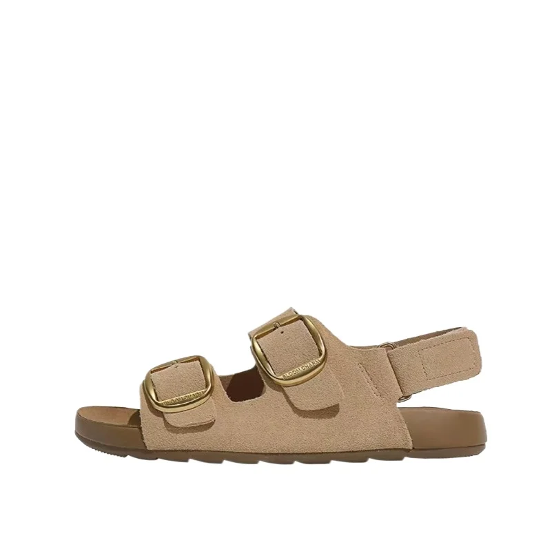 Classic Double Button Sandals Women's Summer Shoes Outdoor Comfortable Sandals Lightweight Beach Shoes Breathable Slippers