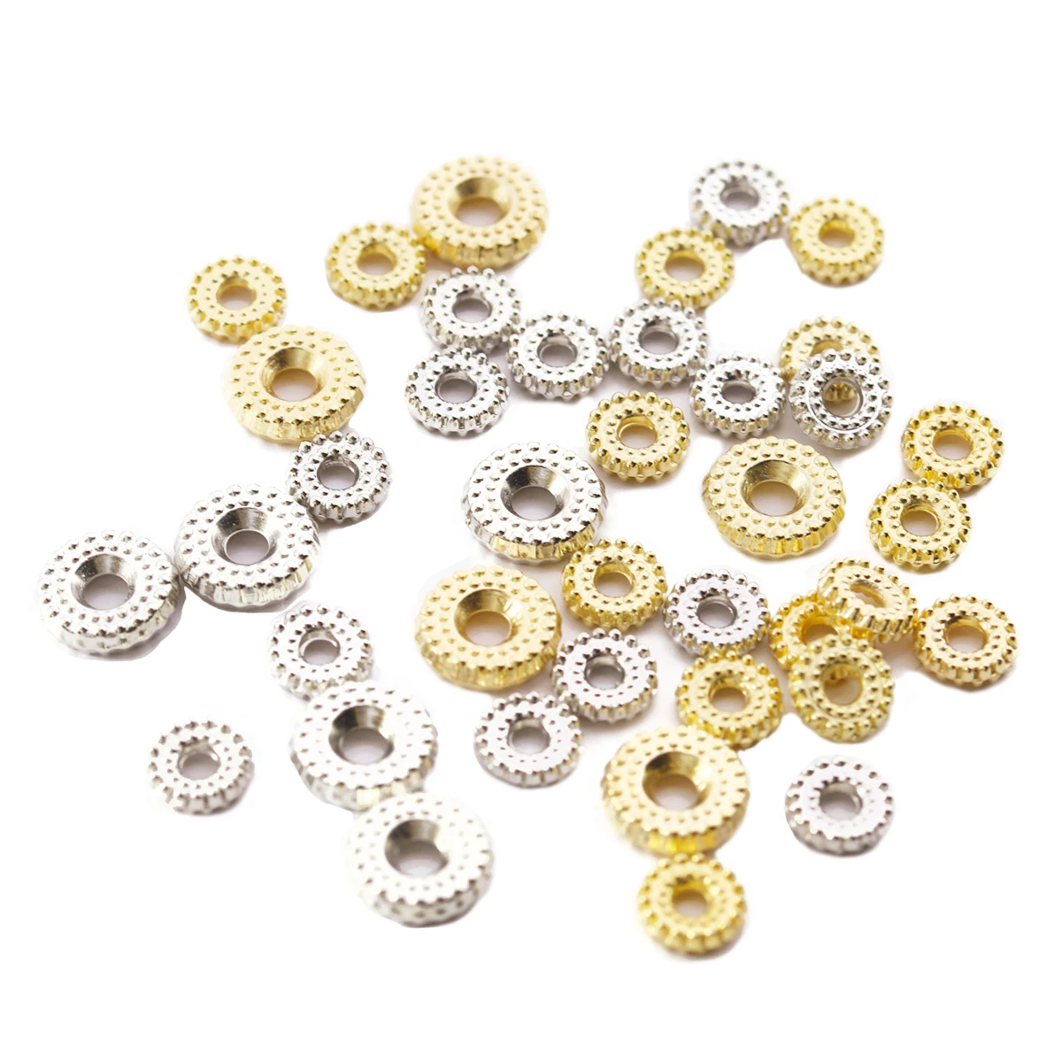 200 Stück CCB-Abstandsperlen, 5,7/7,8 mm, rund, großes Loch, Radperlen für DIY-Armbänder, Halsketten, Schmuck, Charms, die Entdeckungen herstellen, Großhandel
