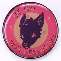 Kiss Werewolves Button Brooch Gay Badge Kawaii Wolf Enamel Pin Fashion Backpack Decoration