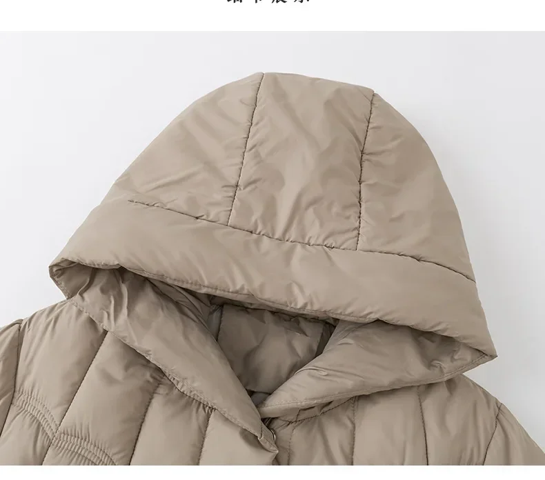 Herbst Winter Lange Mäntel Maxi Parkas Frauen EINE Linie Mantel Dicke Warme Lose Beiläufige Mit Kapuze Elegante Splice Jacken Enge Taille 2024