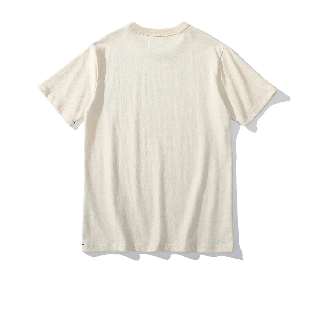 Spring and Summer New 300g Combed T-Shirt, All Cotton, Japanese Retro Short-Sleeved T-Shirt, Men's Slim Fit Short-Sleeved T-Shir