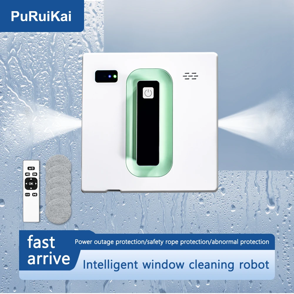 Window Cleaning Robot 5000PA Large Suction Spray Electric Window Cleaning Robot anti-fall Remote Control Vacuum Cleaner