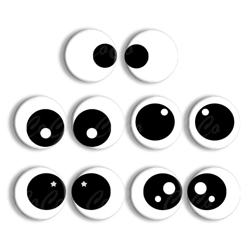 5pairs 8/10/12/14/16/18/20mmDome Round Glass Cabochons Star Pattern DIY Plush Toy Eyes Flat Back Animal Doll Making Accessory