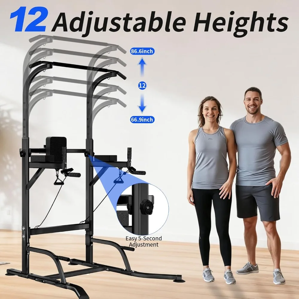 Pull Up Bar Power Tower Dip Station Home Gym Equipment for Strength Training