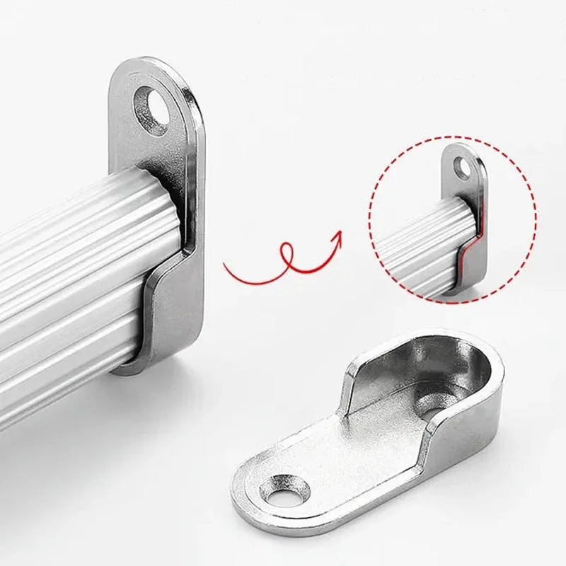 6 قطع دعامة، ملحقات أجهزة الأثاث، فتحة دعامة سكة الملابس لخزانة الملابس، تستخدم لخزائن الملابس