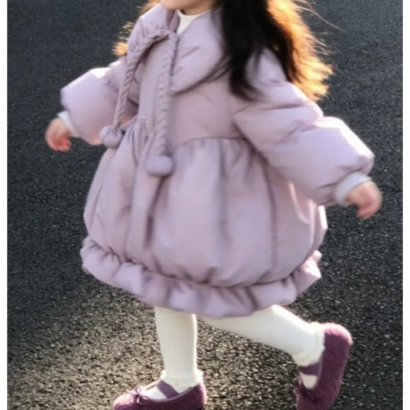 Girls' Winter Padded Jacket Winter Clothing New Baby Velvet Thickened Padded Jacket Children's Warm Padded Jacket Outside