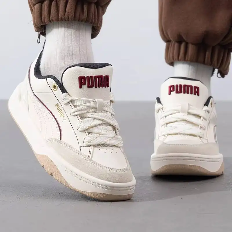 2026 new PUMA Unisex Low Top Skate Sneakers 401857-01 Mixed Material Upper Gold Logo Shoes