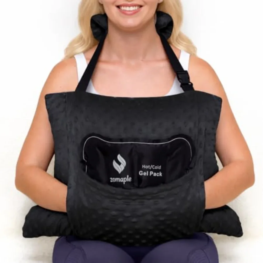 

Hysterectomy Pillow with Strap and Gel Packs Extra Wide Post Surgery Abdominal Support, Seatbelt Protection Hysterectomy Recove