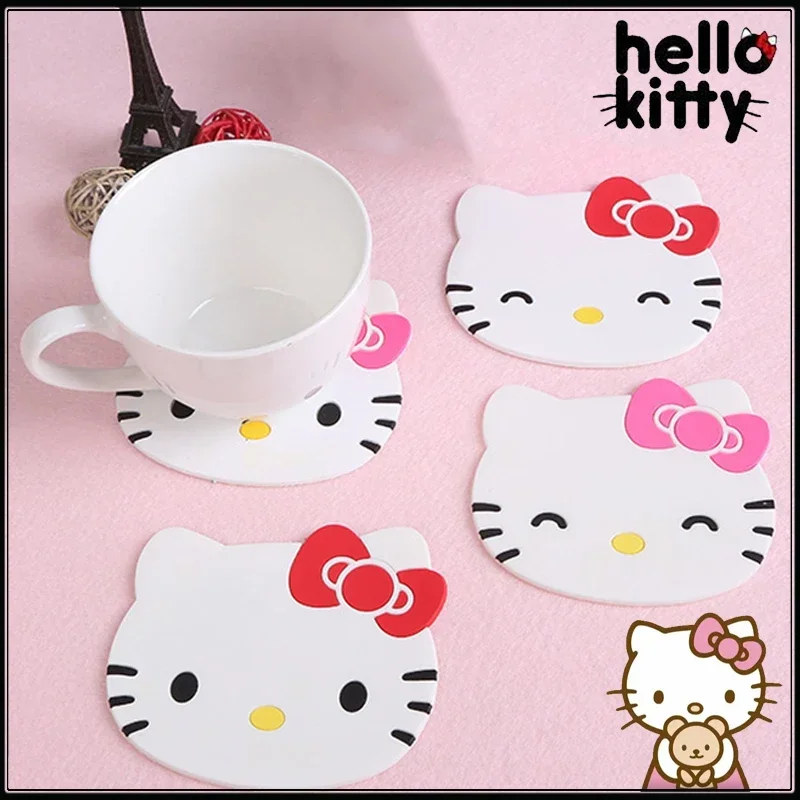 HelloKittys Coaster Creative Cute Table Insulation Placemat Mat Kawaii Kitchen Accessories Drink Cup Coasters Non-slip Cup Mat