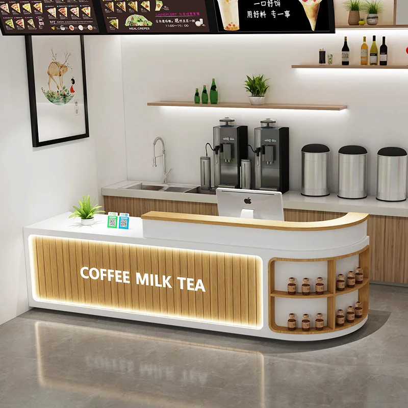 Clothing Store Checkout Counters Milk Tea Shop Simple Modern Checkout Counters Reception Front Desk Furniture Cajero JT40C