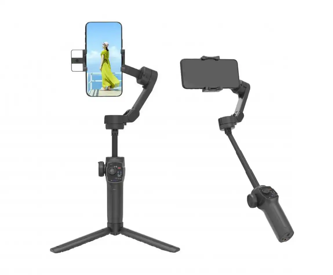 Popular  L9 3 axis face tracking smart shooting gimbal stabilizer with fill light extension rod tripod VLOG selfie stick