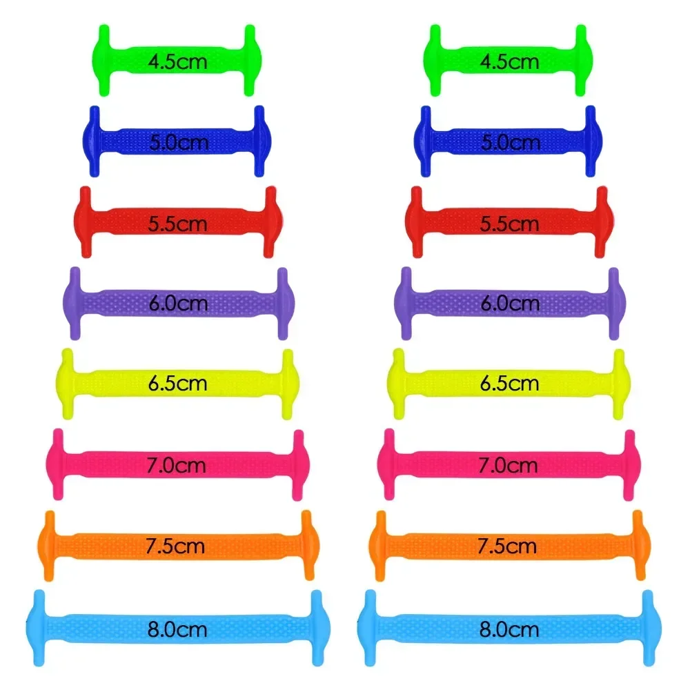 16Pcs/Set Silicone Elastic Shoelaces Special No Tie Shoelace Lacing Kids Adult Sneakers Quick Shoe Lace Rubber Zapatillas